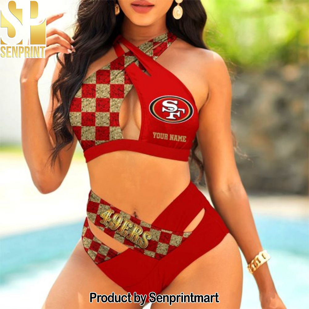 San Francisco 49ers Bikini Swimsuit Criss Cross Cutout Bathing Suit – SEN053