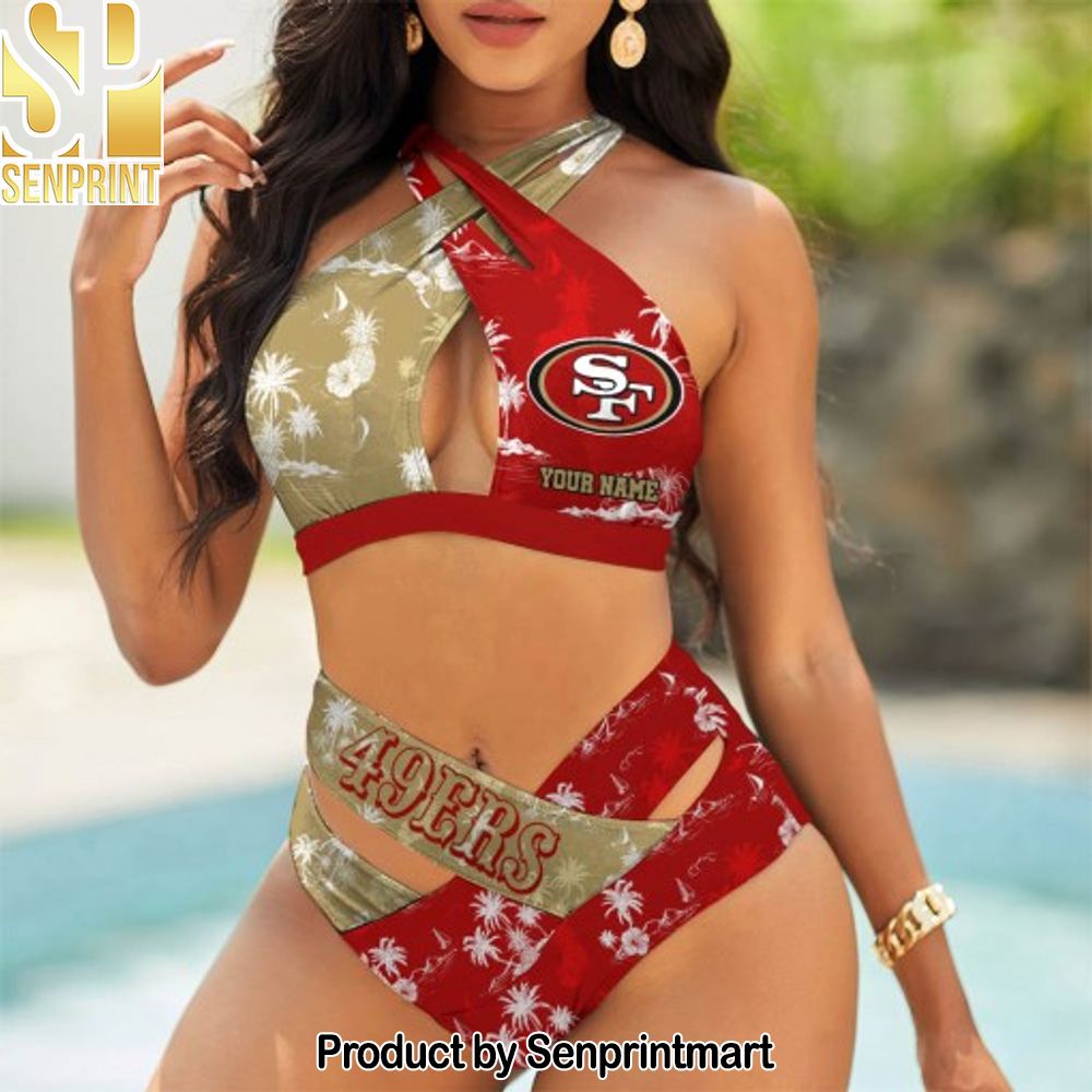 San Francisco 49ers Bikini Swimsuit Criss Cross Cutout Bathing Suit – SEN085