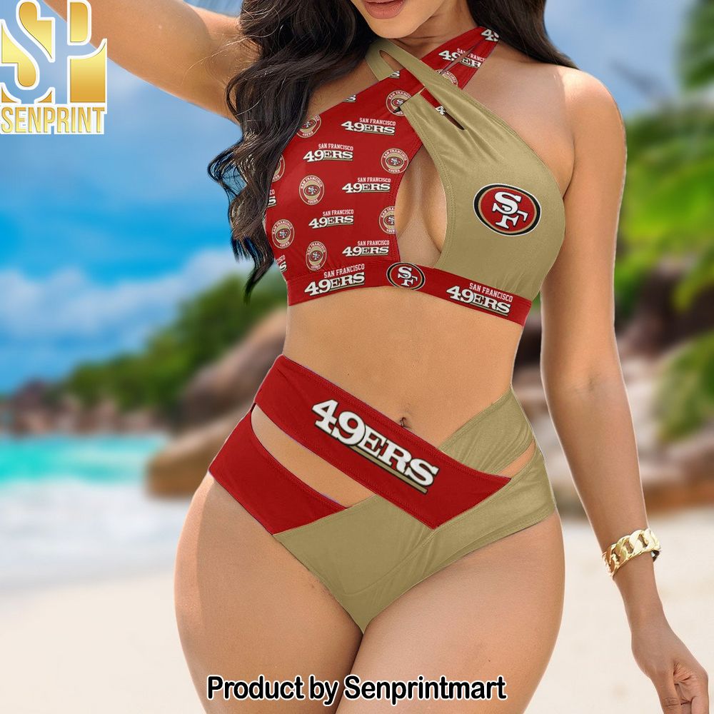 San Francisco 49ers Bikini Swimsuit Criss Cross Cutout Bathing Suit – SEN126