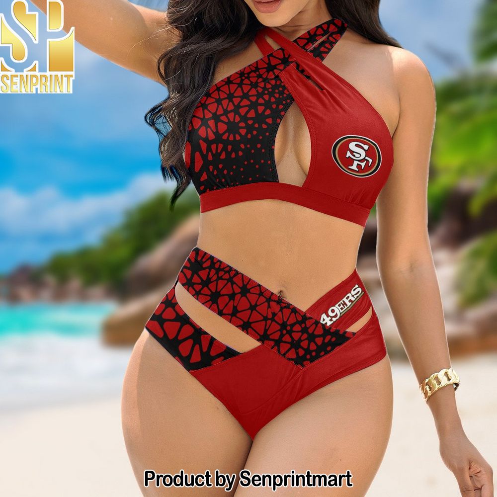San Francisco 49ers Bikini Swimsuit Criss Cross Cutout Bathing Suit – SEN133