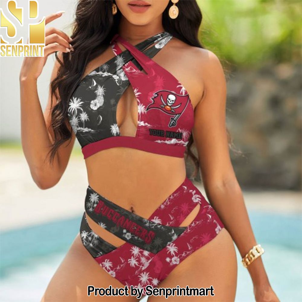Tampa Bay Buccaneers Bikini Swimsuit Criss Cross Cutout Bathing Suit – SEN087