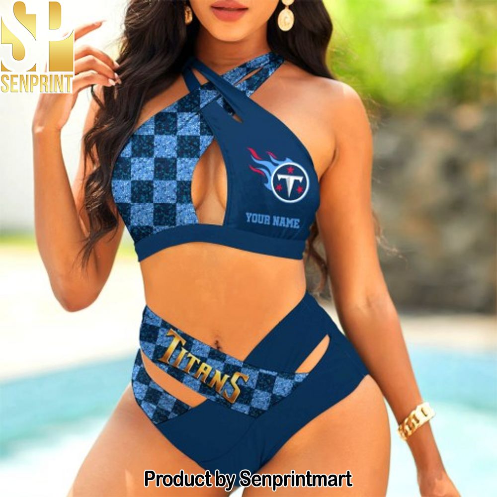 Tennessee Titans Bikini Swimsuit Criss Cross Cutout Bathing Suit – SEN056