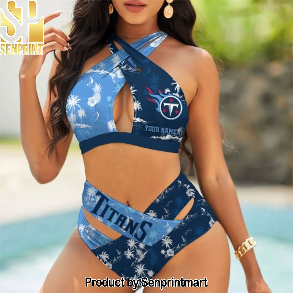 Tennessee Titans Bikini Swimsuit Criss Cross Cutout Bathing Suit – SEN088