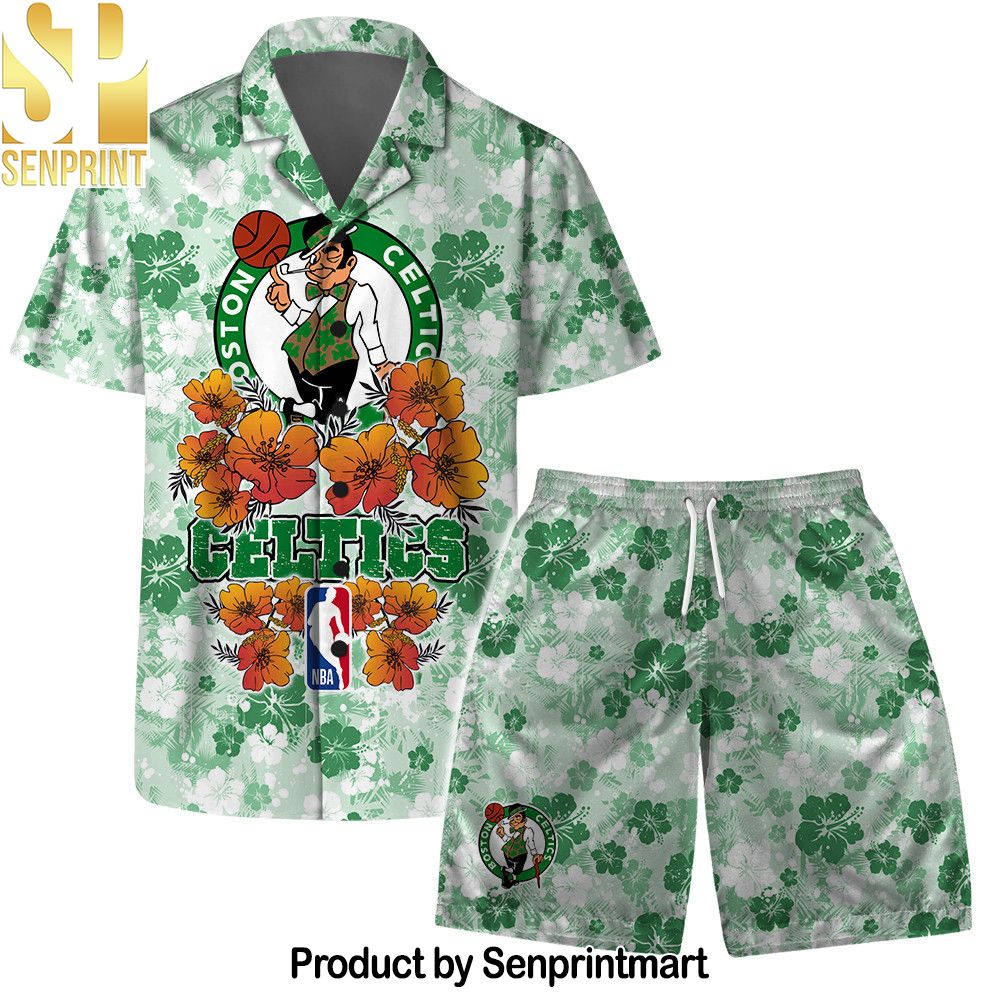 Boston Celtics NBA Aloha Summer Logo Team And Pattern Hawaiian Set – SEN0012