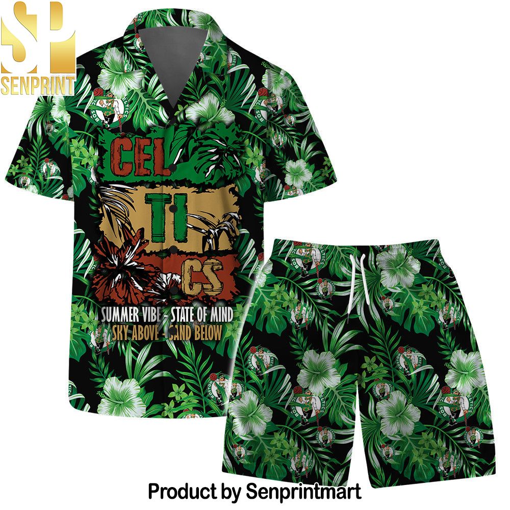 Boston Celtics NBA Summer Vibes Pattern Hawaiian Set – SEN0058