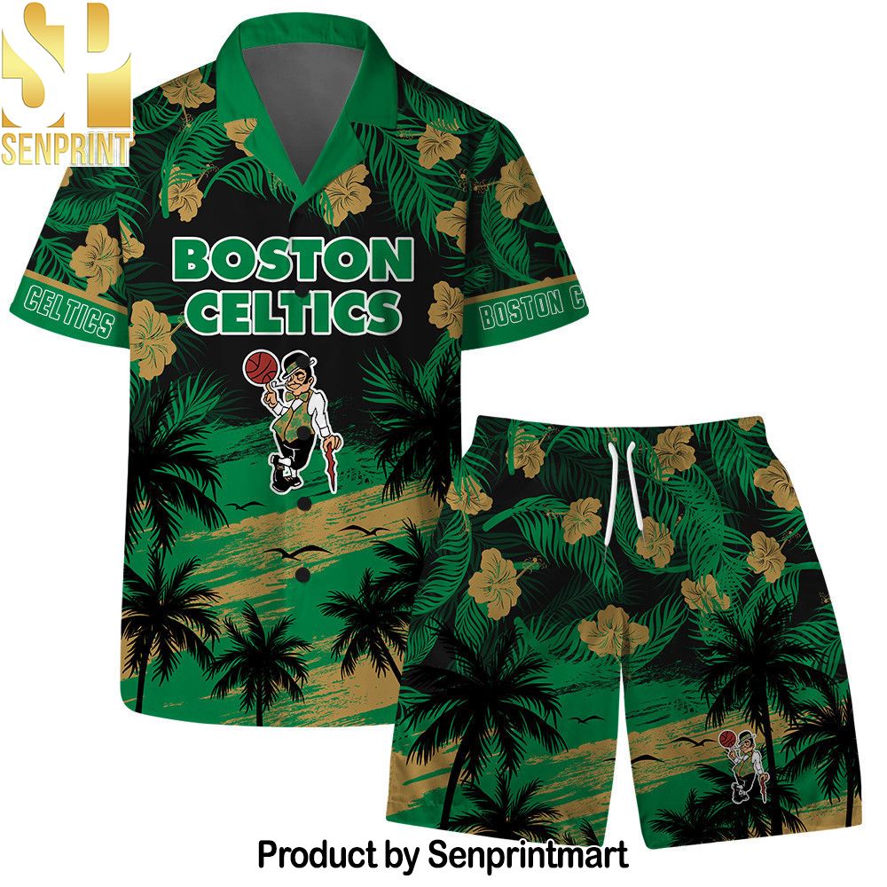 Boston Celtics NBA Team Logo Summer Vibes Pattern Hawaiian Set – SEN0044