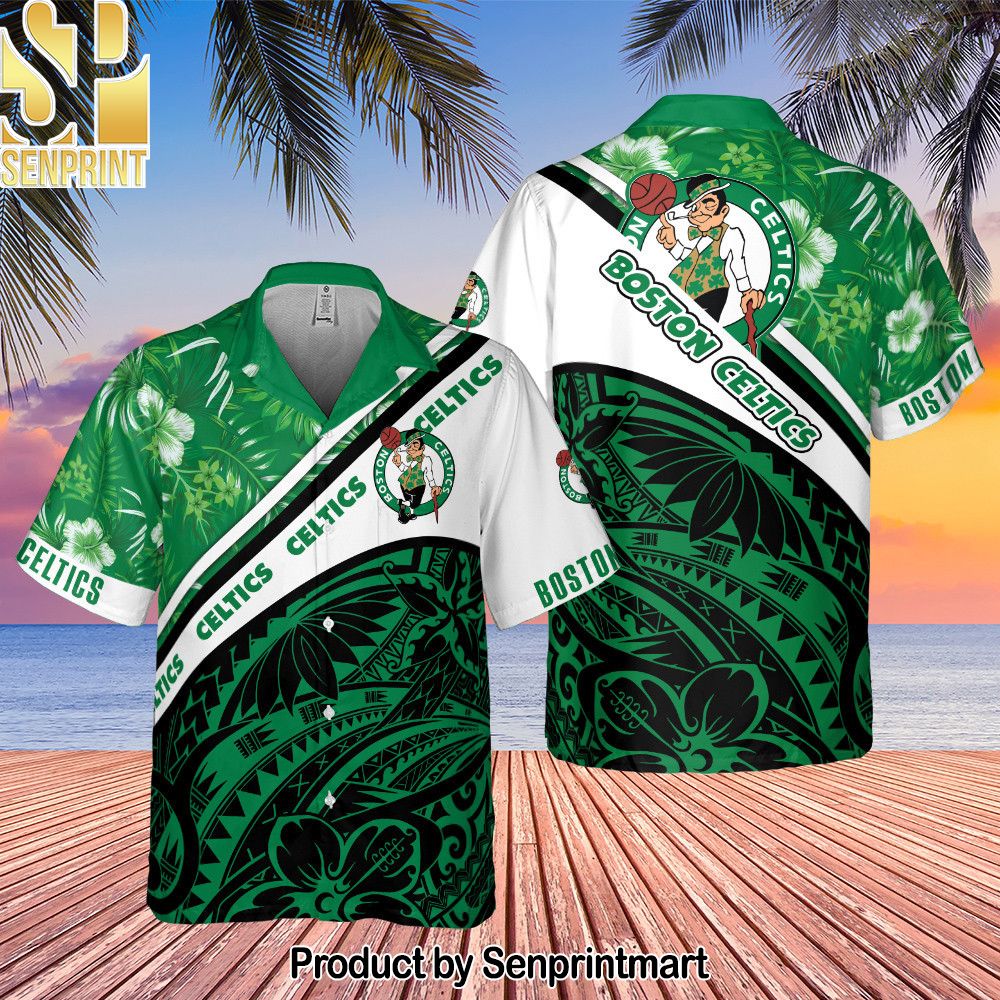 Boston Celtics Polynesian Pattern National National Basketball Association All Over Printed Hawaiian Set – SEN0356