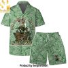 Boston Celtics White Hibiscus Flower On Green Background Print Hawaiian Set – SEN0362