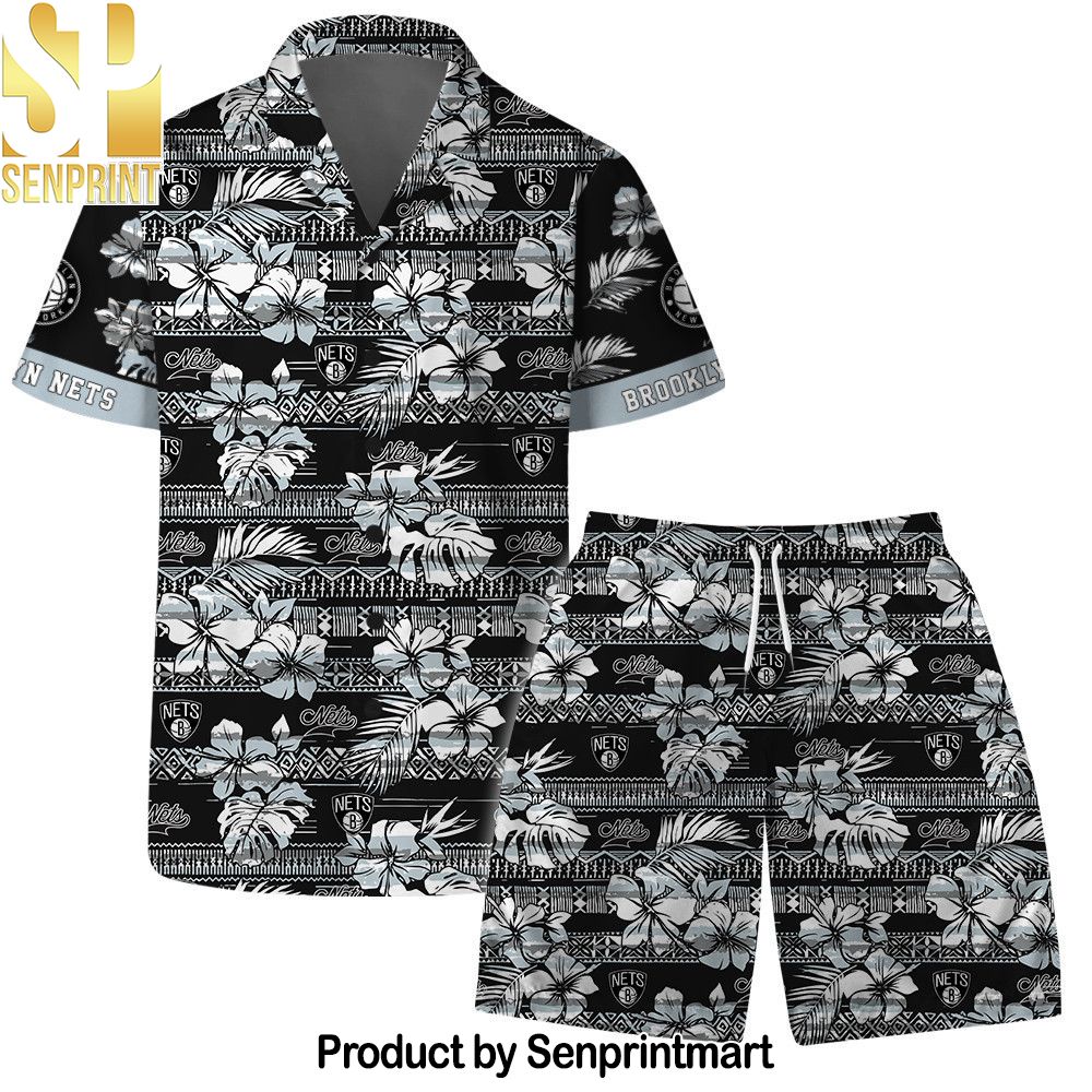 Brooklyn Nets Team Logo Pattern Vintage Hawaiian Set – SEN0010