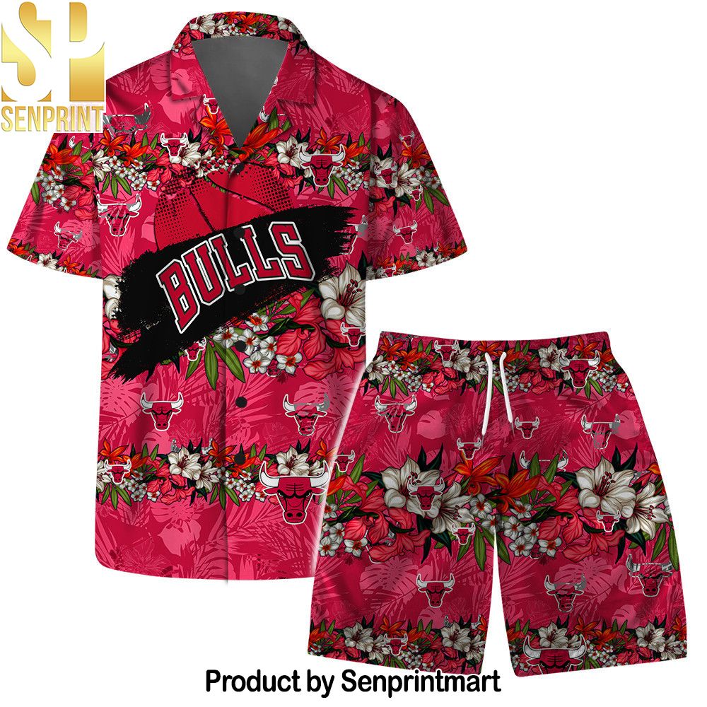 Chicago Bulls Team Logo Pattern Never Stop Hawaiian Set – SEN0179