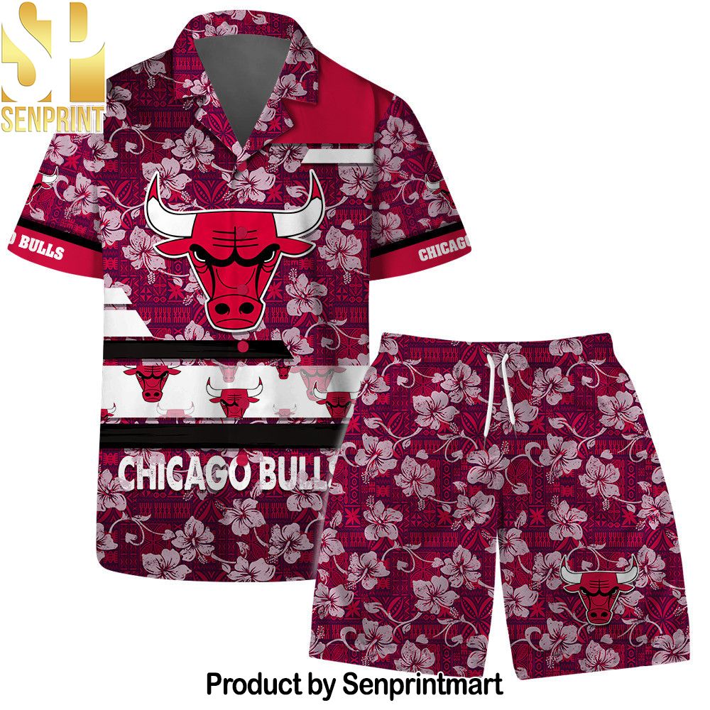 Chicago Bulls Team Logo Pattern Vintage Aloha Hawaiian Set – SEN0028