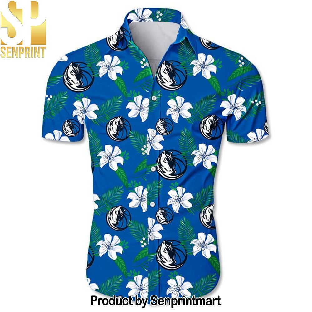 Dallas Mavericks NBA Team Logo Small Flowers Pattern Hawaiian Set – SEN0690