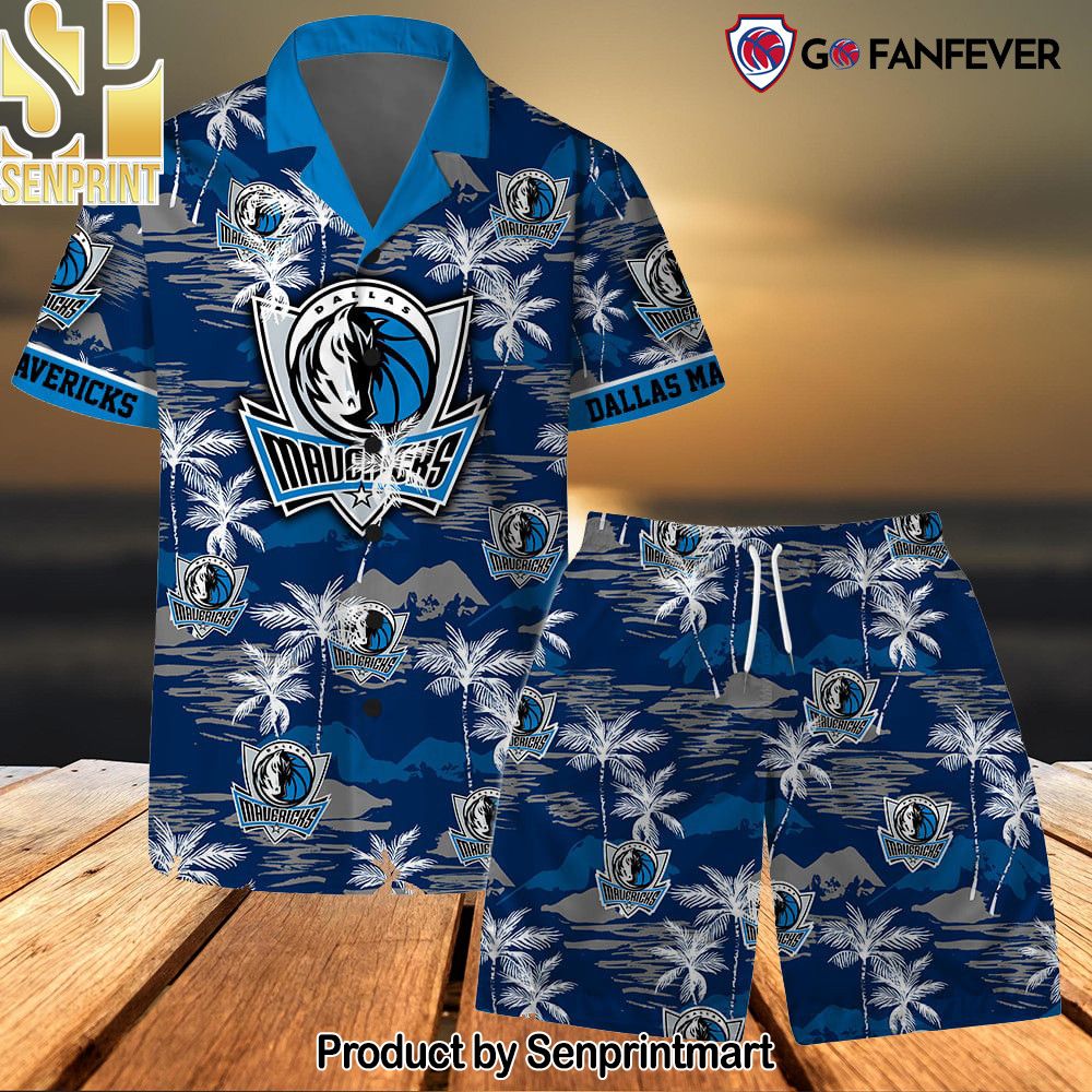 Dallas Mavericks Team Logo Pattern Mountain Tree Hawaiian Set – SEN0694