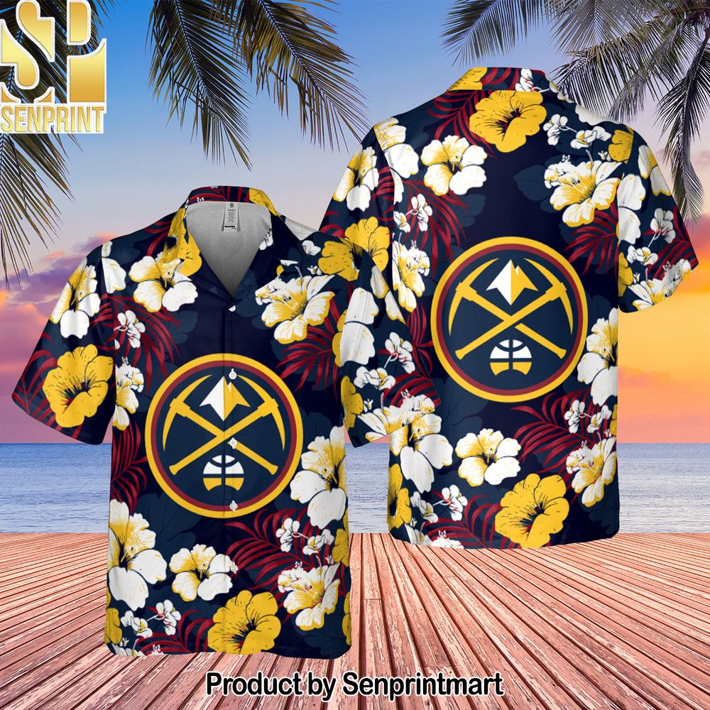 Denver Nuggets Hibiscus And Tree Tropical Pattern Print Hawaiian Set – SEN0164