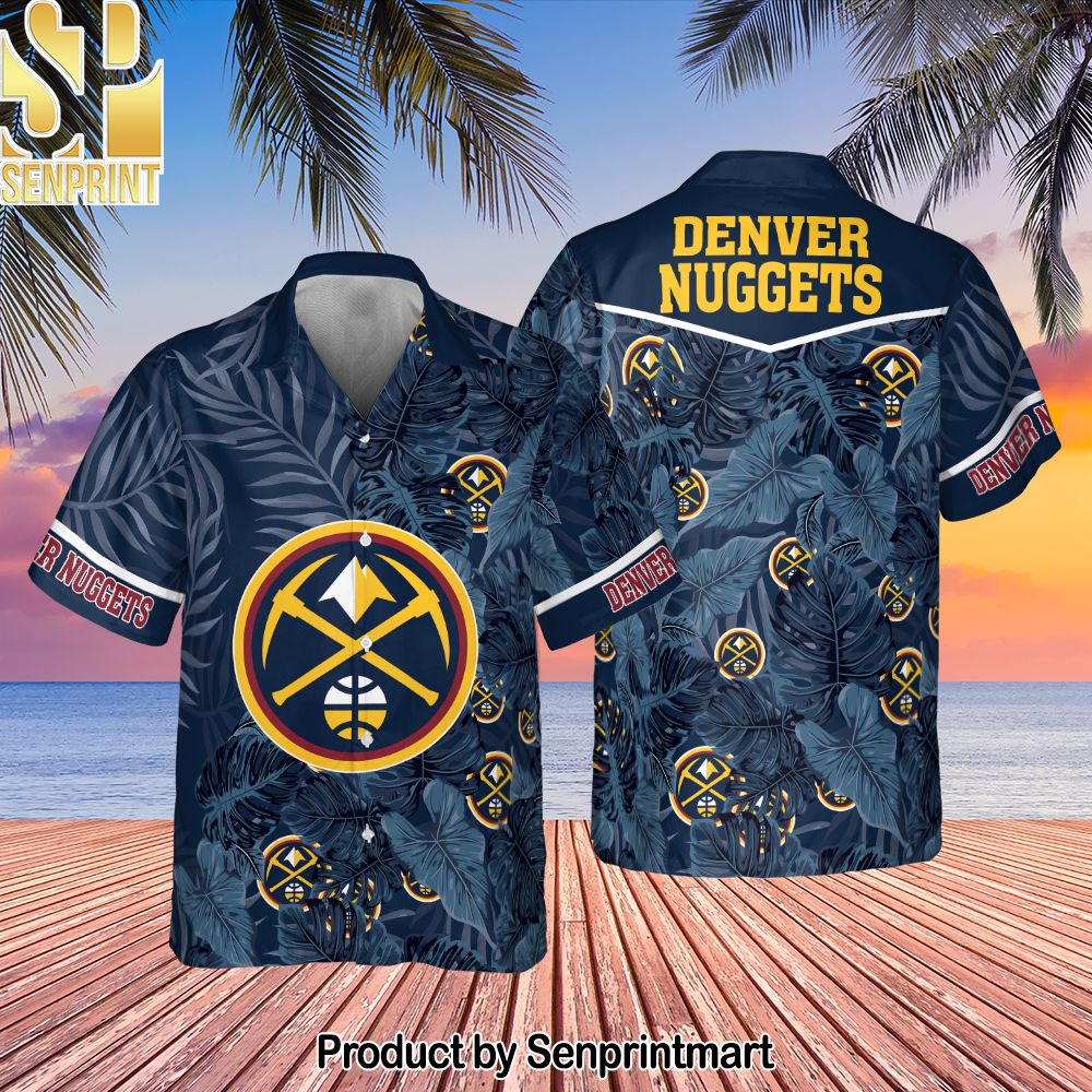 Denver Nuggets Leaves Tropical Pattern Print Hawaiian Set – SEN0191