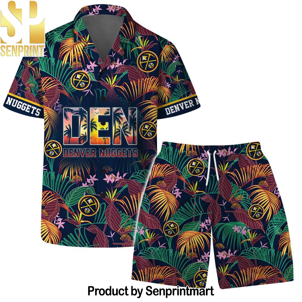 Denver Nuggets Team Logo Pattern Aloha Colorful Hawaiian Set – SEN0148