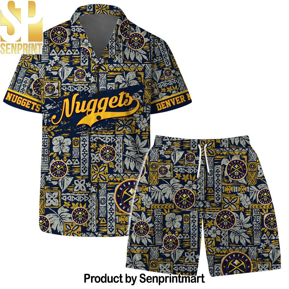 Denver Nuggets Team Logo Pattern Classic Hawaiian Set – SEN0407