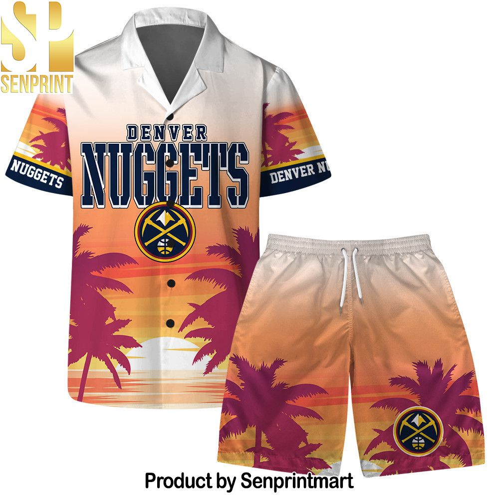 Denver Nuggets Team Logo Pattern Sunset Tropical Hawaiian Set – SEN0150