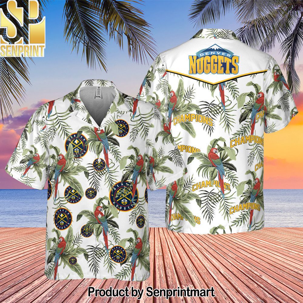Denver Nuggets Tropical And Basketball Champions Pattern Print Hawaiian Set – SEN0437