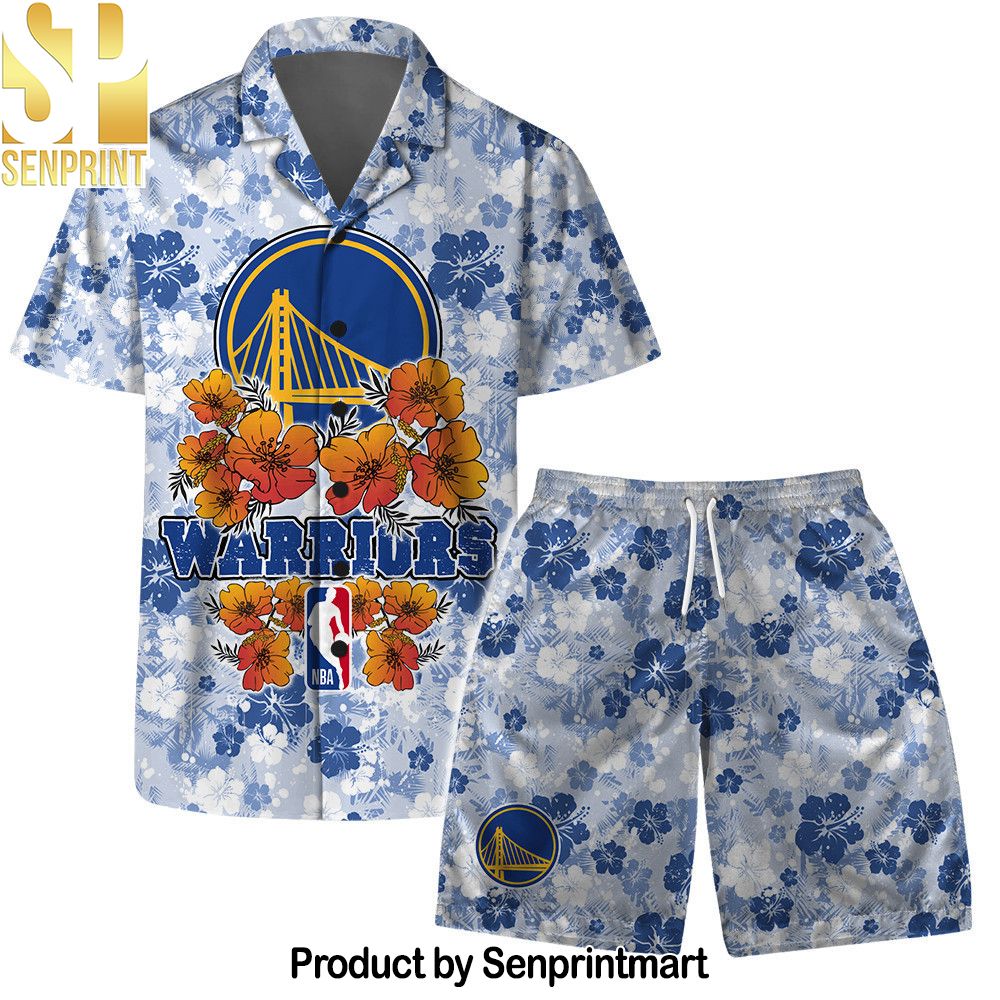 Golden State Warriors NBA Aloha Summer Logo Team And Pattern Hawaiian Set – SEN0077