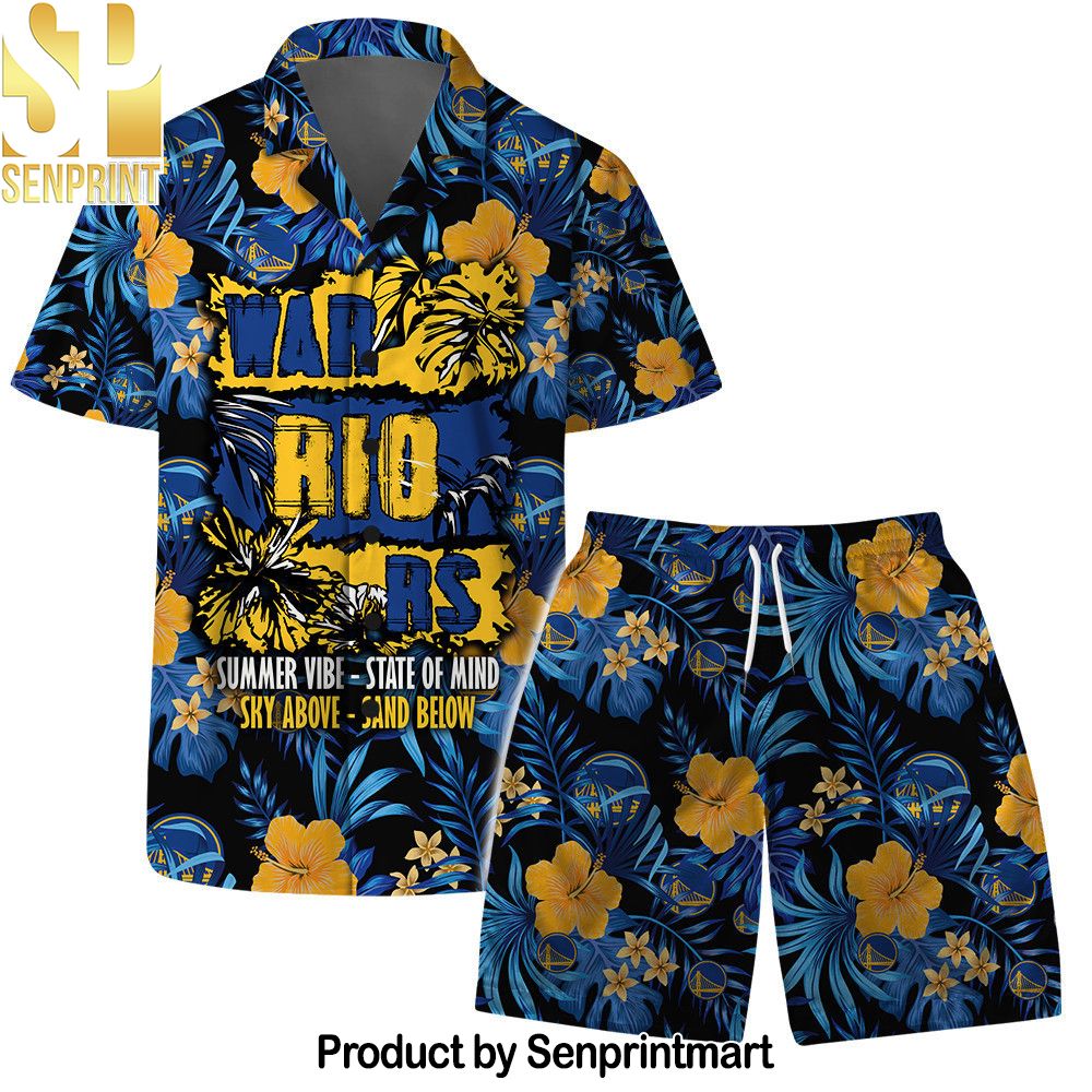 Golden State Warriors NBA Summer Vibes Pattern Hawaiian Set – SEN0092