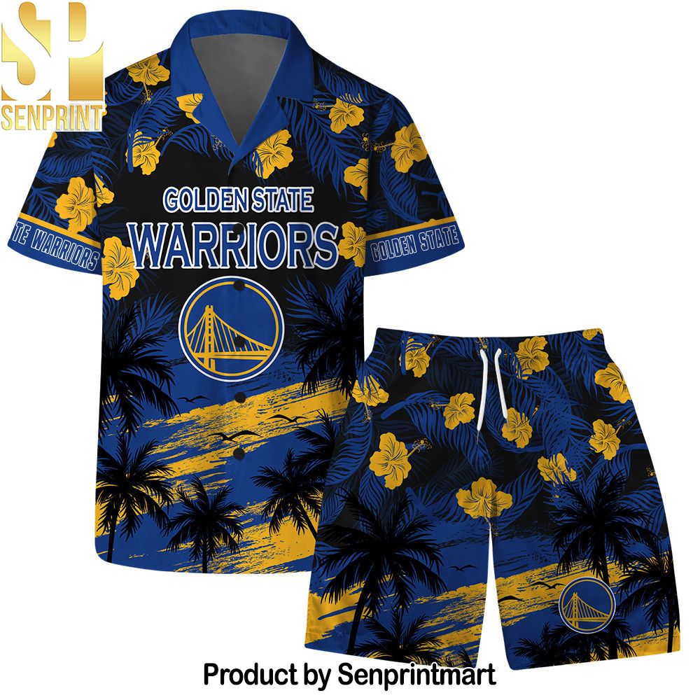 Golden State Warriors NBA Team Logo Summer Vibes Pattern Hawaiian Set – SEN0095