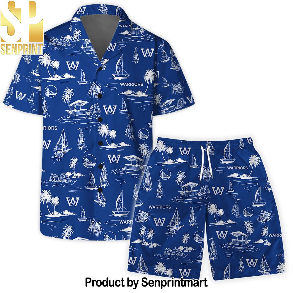 Golden State Warriors Team Logo Beach Vibes Pattern Hawaiian Set – SEN0069