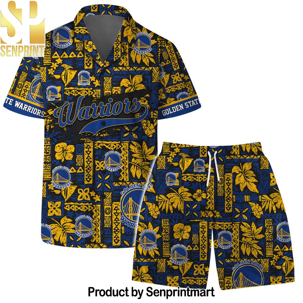 Golden State Warriors Team Logo Pattern Classic Hawaiian Set – SEN0386