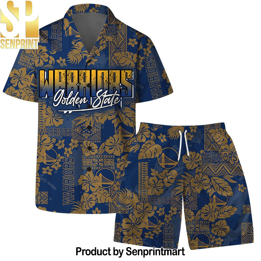 Golden State Warriors Team Logo Pattern Retro Magic Hawaiian Set – SEN0080