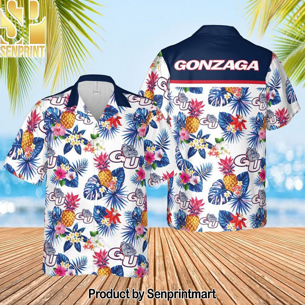 Gonzaga Bulldogs Men’s Basketball On White Background Hawaiian Set – SEN0428
