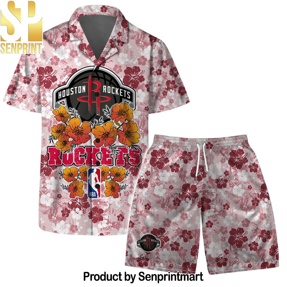 Houston Rockets NBA Aloha Summer Logo Team And Pattern Hawaiian Set – SEN0423