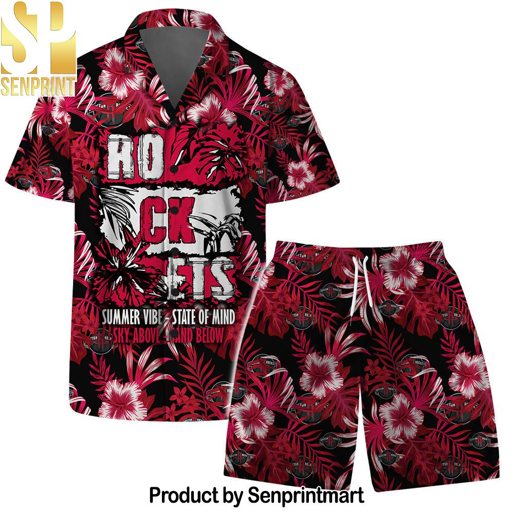 Houston Rockets NBA Summer Vibes Pattern Hawaiian Set – SEN0078