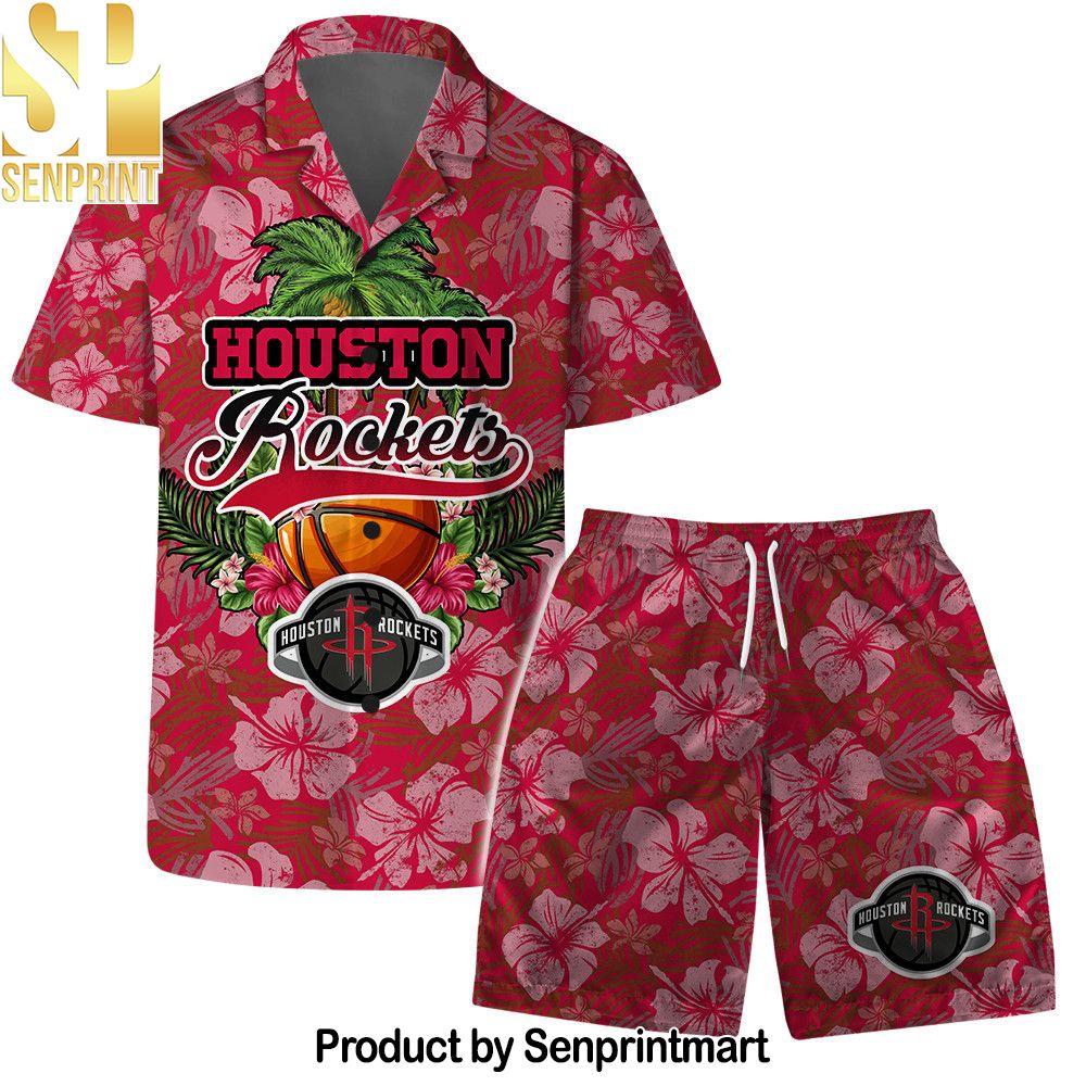 Houston Rockets Team Logo Pattern Retro Hawaiian Set – SEN0418