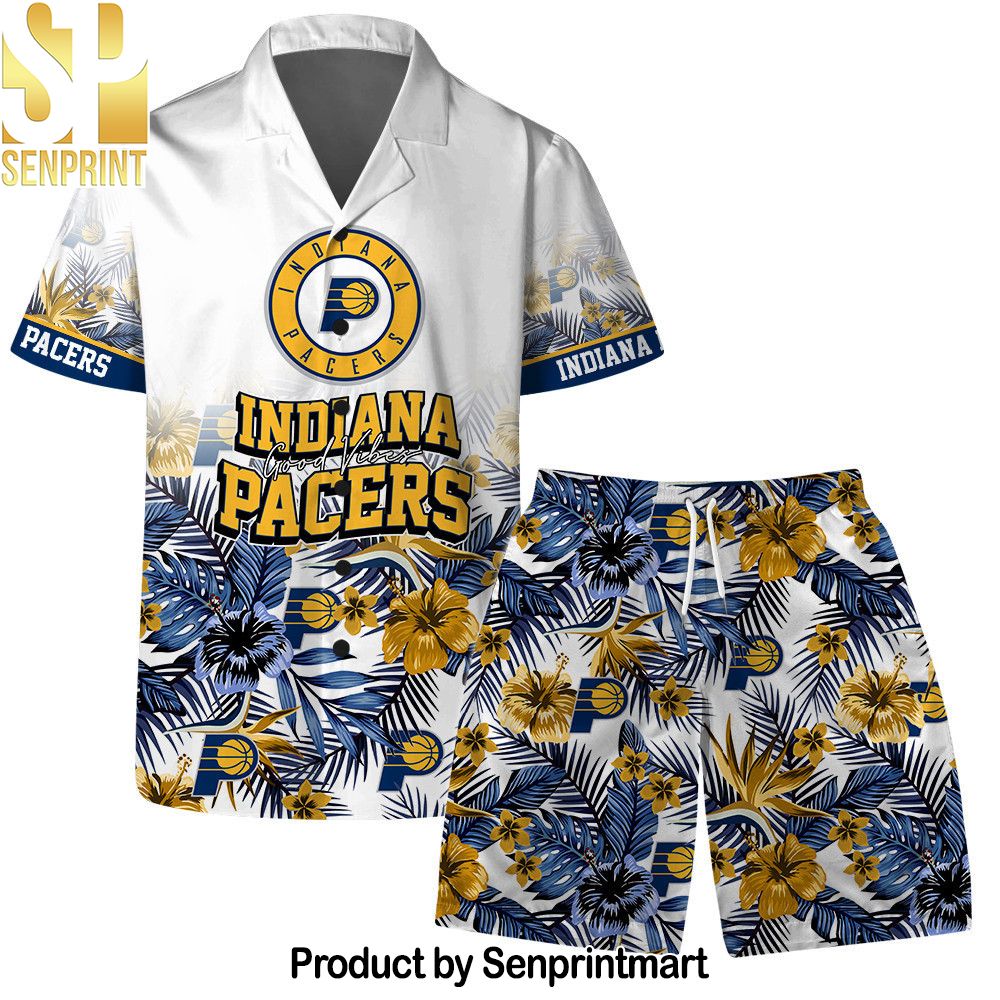 Indiana Pacers Team Logo Pattern Basketball Season Hawaiian Set – SEN0456