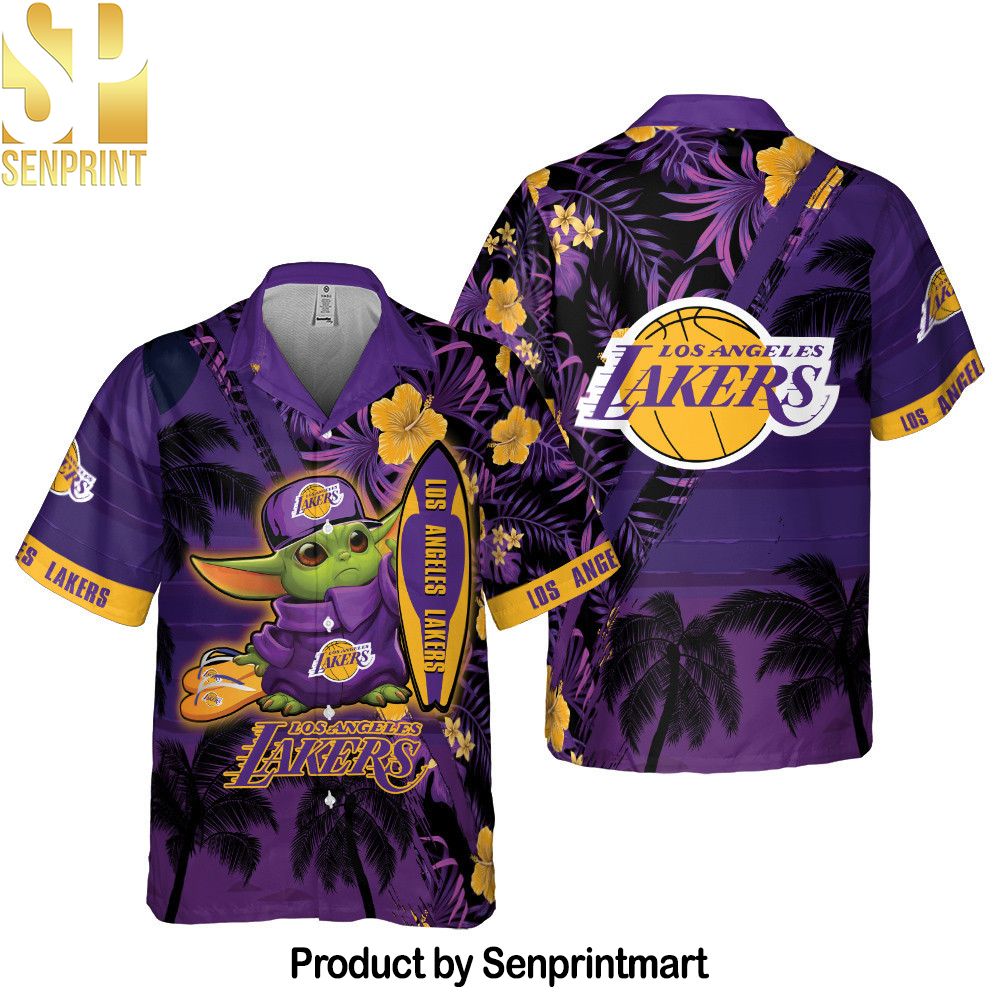 Los Angeles Lakers Baby Yoda National Basketball Association All Over Printed Hawaiian Set – SEN0250