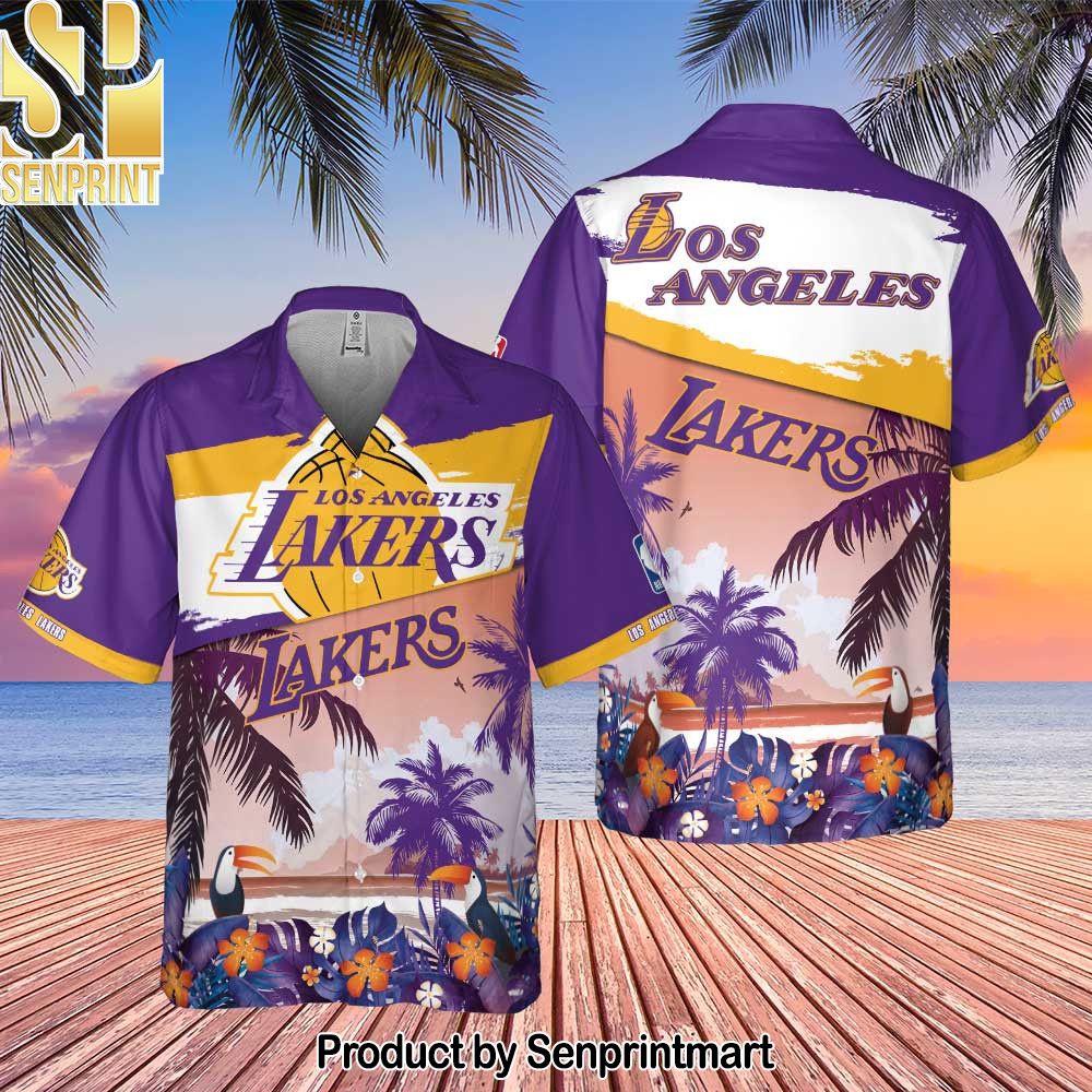 Los Angeles Lakers Beach Pattern Colorful Print Hawaiian Set – SEN0533