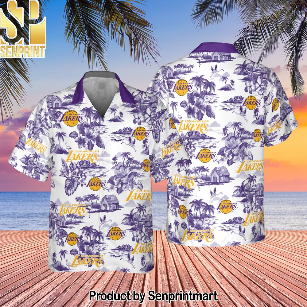 Los Angeles Lakers National Basketball Association All Over Printed Hawaiian Set – SEN0263
