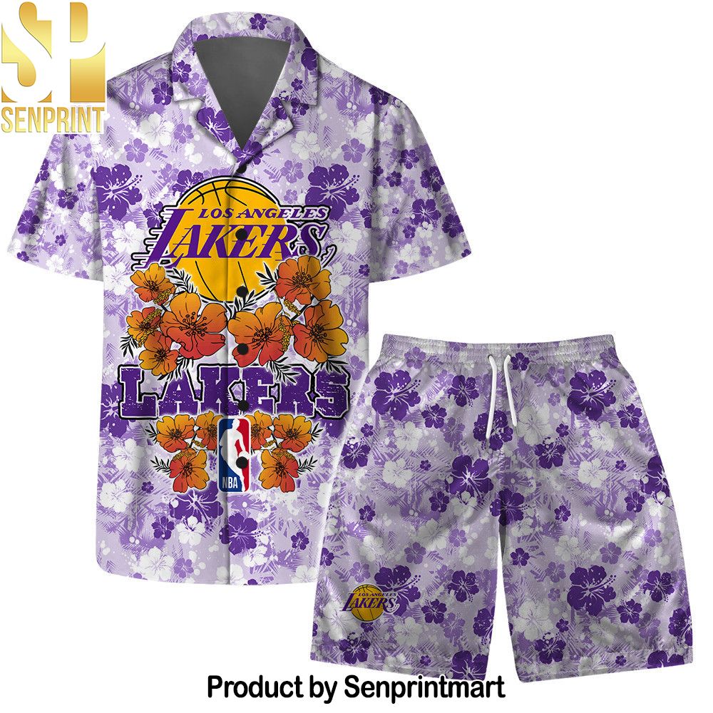 Los Angeles Lakers NBA Aloha Summer Logo Team And Pattern Hawaiian Set – SEN0326