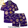 Los Angeles Lakers NBA Team Logo Floral Leaf Pattern Hawaiian Set – SEN0261
