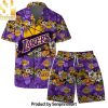 Los Angeles Lakers Team Logo Pattern Leaves Vintage Art Hawaiian Set – SEN0574