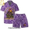 Los Angeles Lakers White Hibiscus Flower On Purple Background Print Hawaiian Set – SEN0212