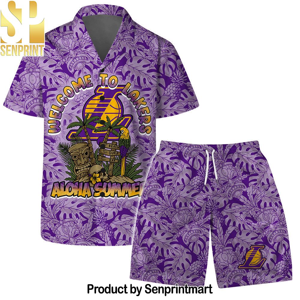 Los Angeles Lakers Welcome To NBA Pattern Hawaiian Set – SEN0247