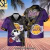 Los Angeles Lakers White Hibiscus Flower On Purple Background Print Hawaiian Set – SEN0212