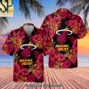 Miami Heat Hibiscus Flower And Tree Pattern Print Hawaiian Set – SEN0275