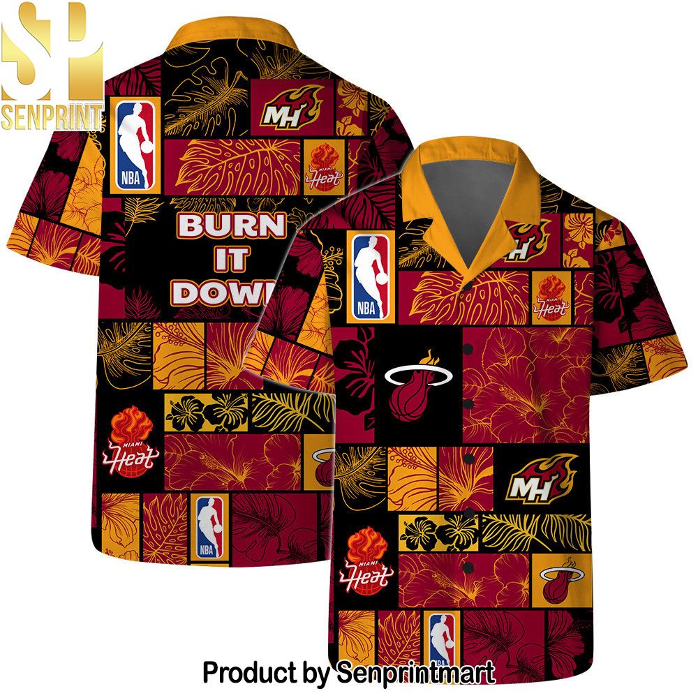 Miami Heat National Basketball Association All Over Printed Hawaiian Set – SEN0324