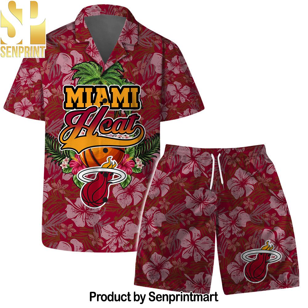 Miami Heat Team Logo Pattern Retro Hawaiian Set – SEN0206
