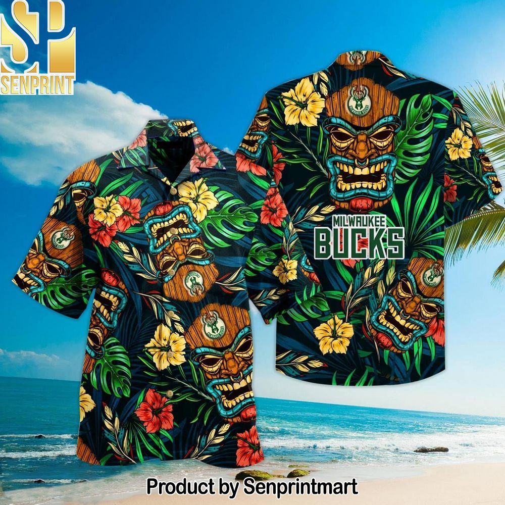 Milwaukee Bucks Basketball Tropical Pattern For Fans Hawaiian Set – SEN0347