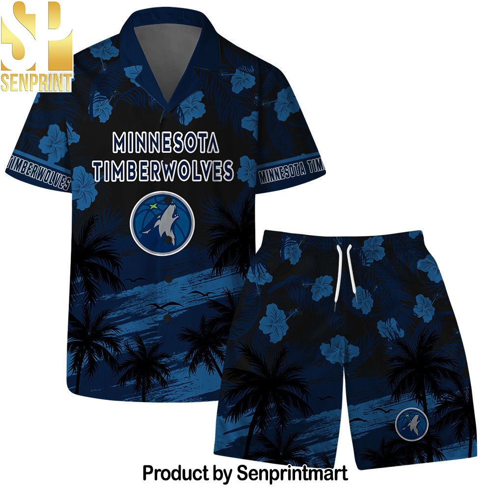 Minnesota Timberwolves NBA Team Logo Summer Vibes Pattern Hawaiian Set – SEN0248