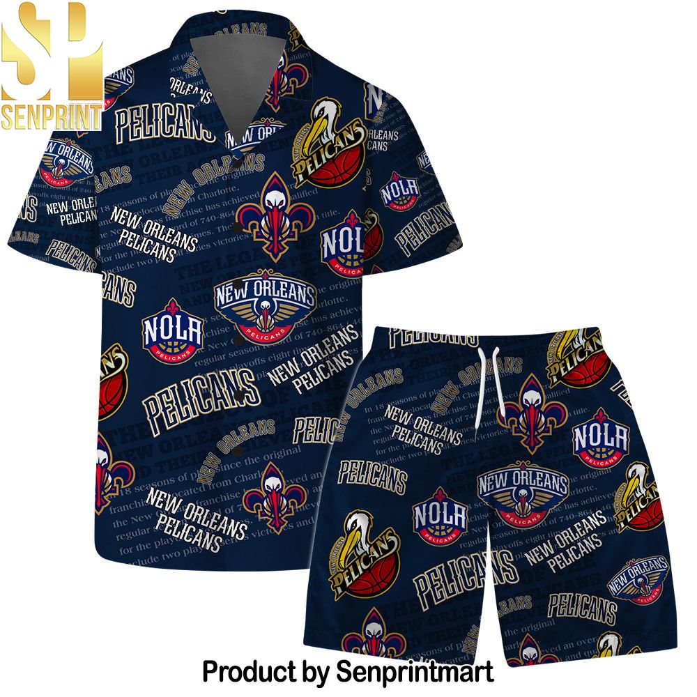 New Orleans Pelicans NBA Team Logo Basketball Stars Pattern Hawaiian Set – SEN0311