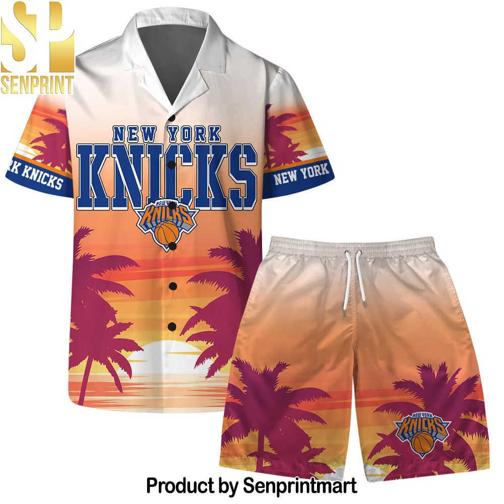 New York Knicks Team Logo Pattern Sunset Tropical Hawaiian Set – SEN0492